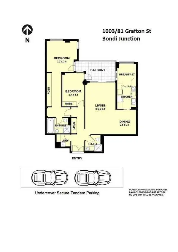 Floorplan of Homely apartment listing, 1003/81 Grafton Street, Bondi Junction NSW 2022