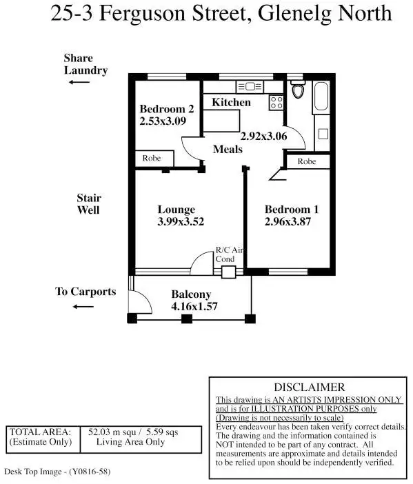 Floorplan of Homely unit listing, 25/3 Ferguson Street, Glenelg North SA 5045