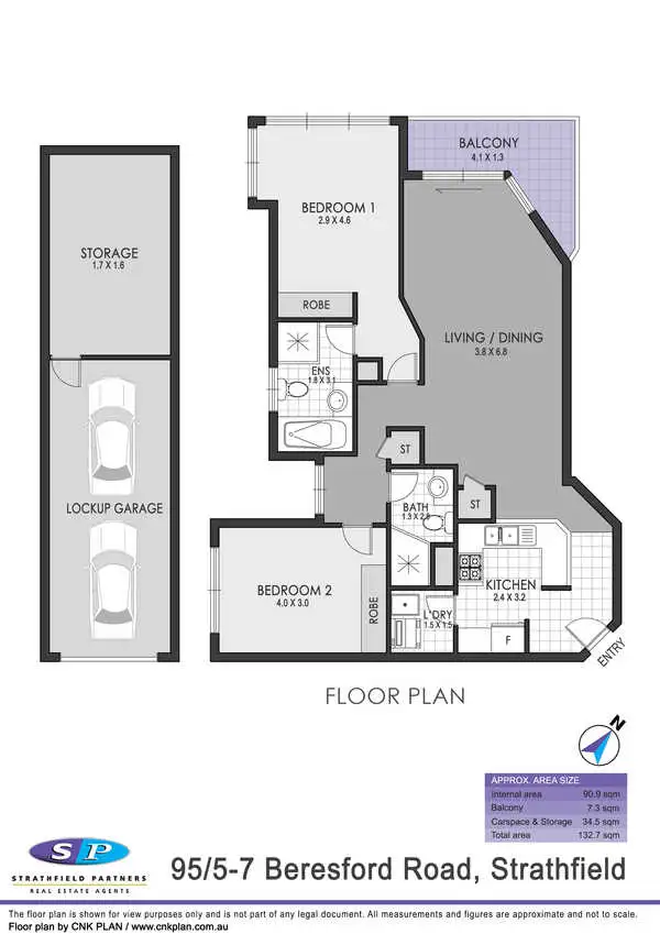Floorplan of Homely apartment listing, 95/5-7 Beresford Road, Strathfield NSW 2135