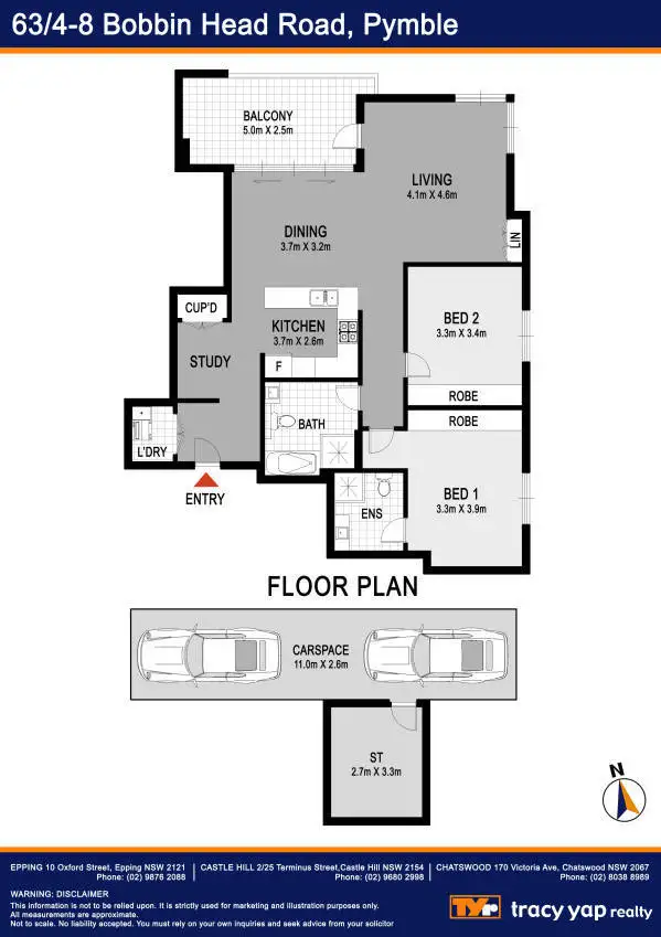 Floorplan of Homely unit listing, 63/4-8 Bobbin Head Road, Pymble NSW 2073