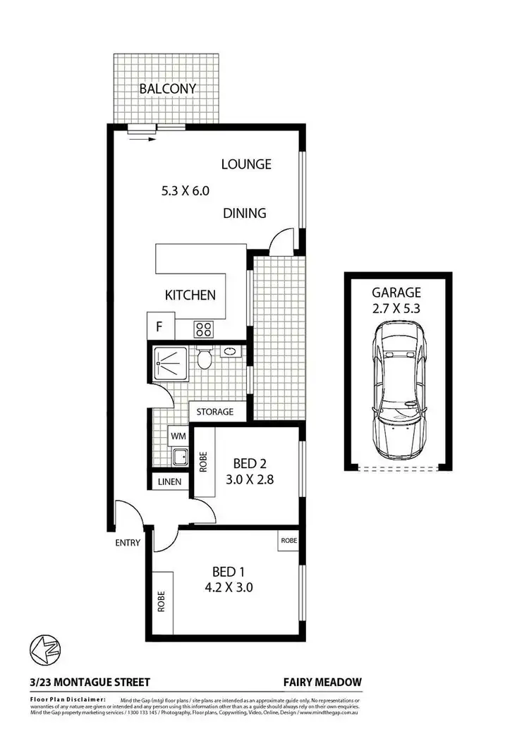 Floorplan of Homely unit listing, 3/23 Montague Street, Fairy Meadow NSW 2519