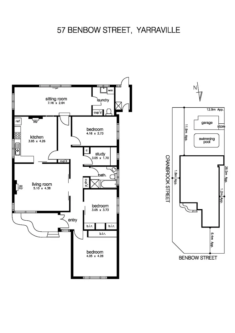 Floorplan of Homely house listing, 57 Benbow Street, Yarraville VIC 3013