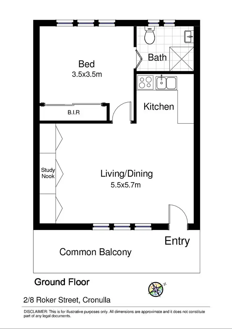 Floorplan of Homely unit listing, 2/8 Roker Street, Cronulla NSW 2230