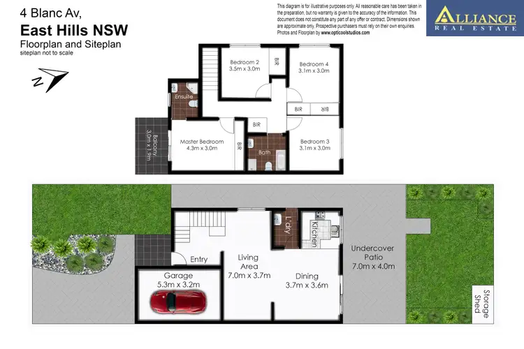 Floorplan of Homely semi-detached listing, 4 Blanc Avenue, East Hills NSW 2213