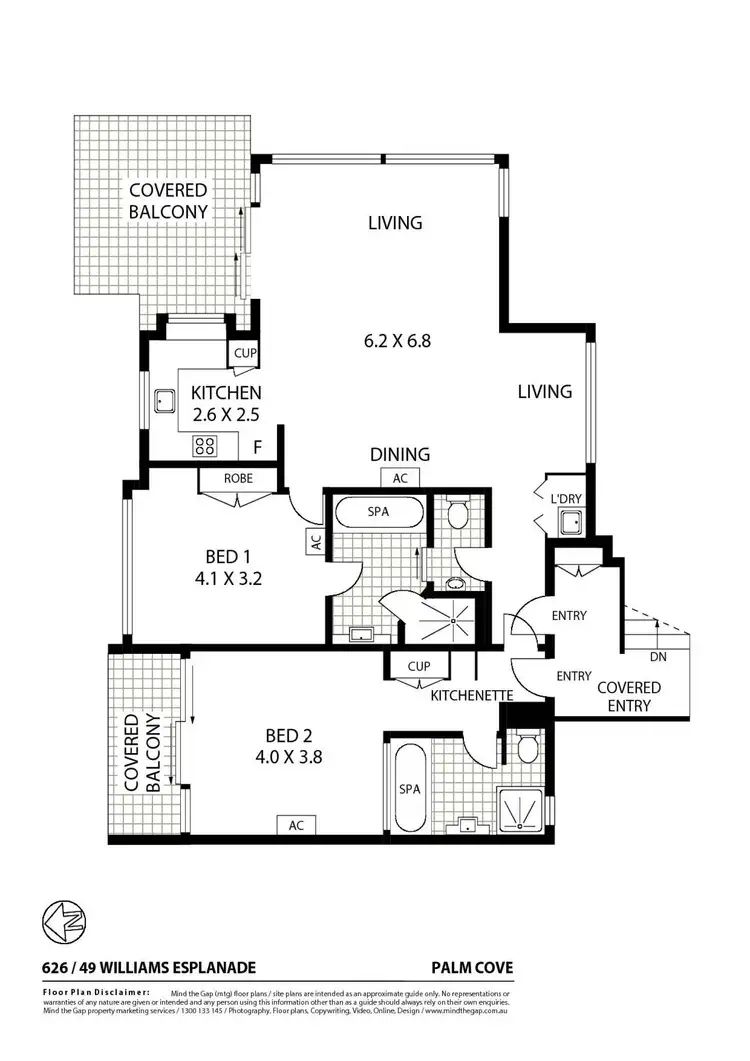 Floorplan of Homely apartment listing, 626/49-63 Williams Esplanade, Palm Cove QLD 4879
