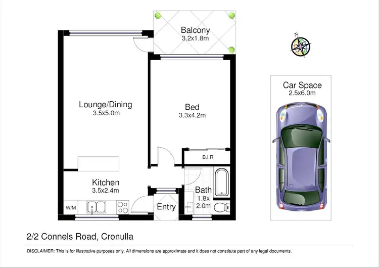 Floorplan of Homely unit listing, 2/2 Connels Road, Cronulla NSW 2230