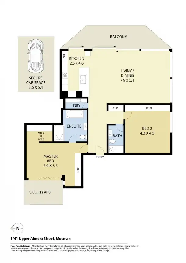 Floorplan of Homely apartment listing, 1/41 Almora Street, Mosman NSW 2088