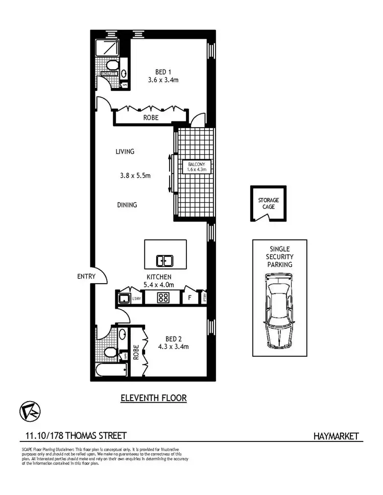 Floorplan of Homely apartment listing, 11.10/178 Thomas Street, Haymarket NSW 2000