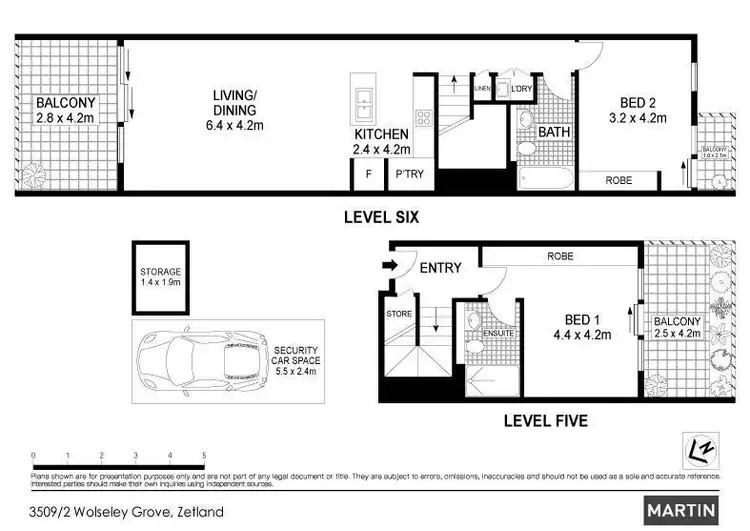 Floorplan of Homely apartment listing, 3509/2 Wolseley Grove, Zetland NSW 2017