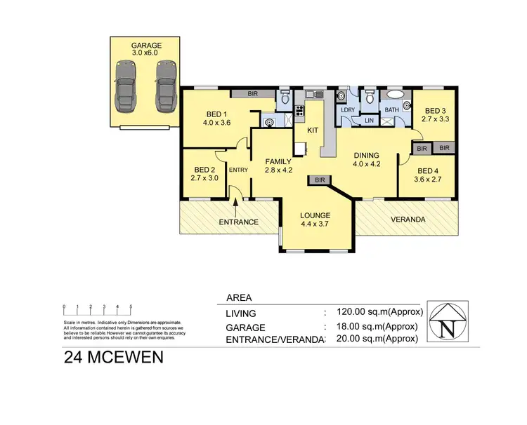 Floorplan of Homely house listing, 24 McEwen Crescent, Wodonga VIC 3690
