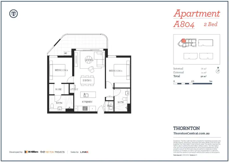 Floorplan of Homely apartment listing, 804/101A Lord Sheffield Circuit, Penrith NSW 2750