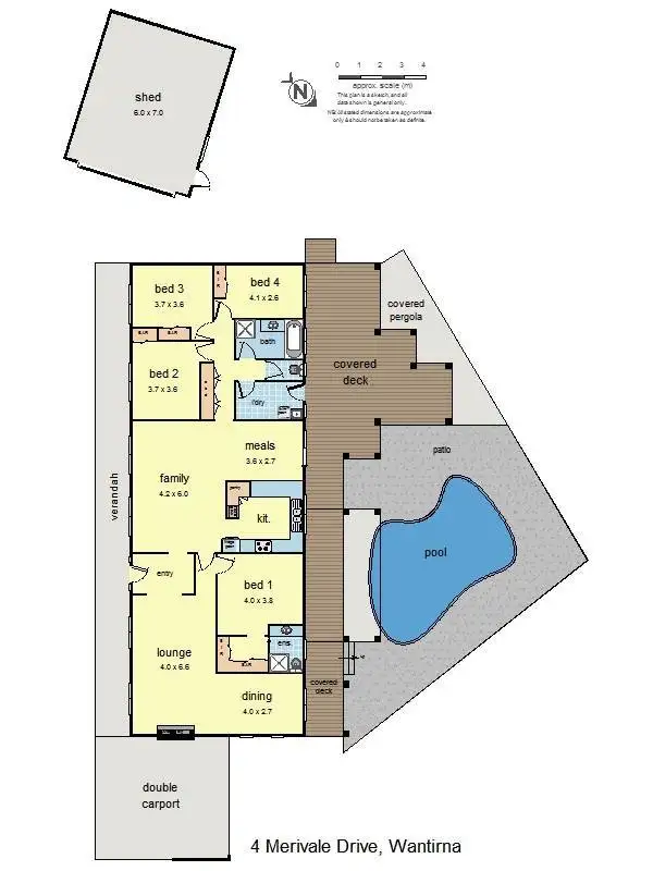 Floorplan of Homely house listing, 4 Merivale Drive, Wantirna VIC 3152