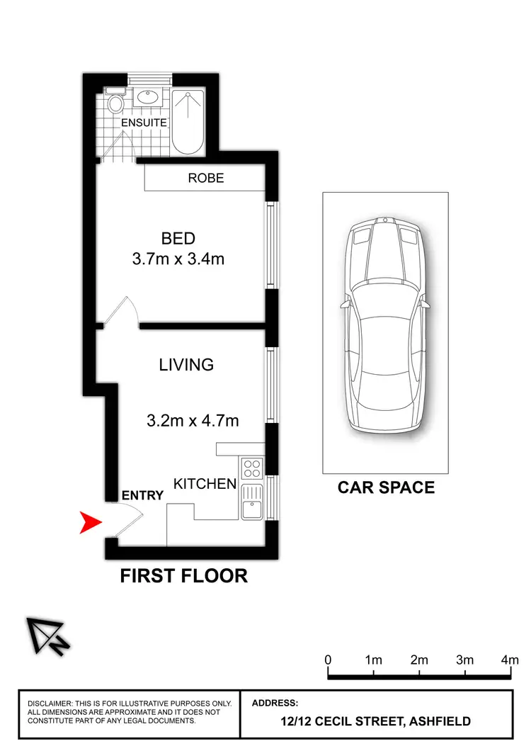 Floorplan of Homely unit listing, 12/12 Cecil Street, Ashfield NSW 2131