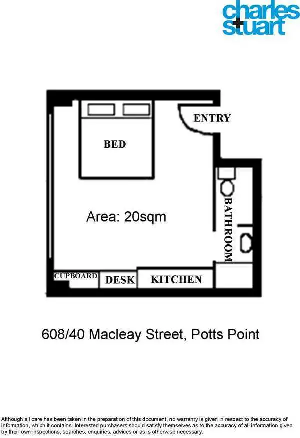 Floorplan of Homely studio listing, 608/40 Macleay Street, Potts Point NSW 2011