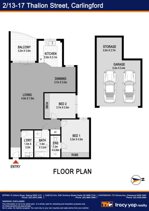 Floorplan of Homely apartment listing, 2/13-17 Thallon Street, Carlingford NSW 2118