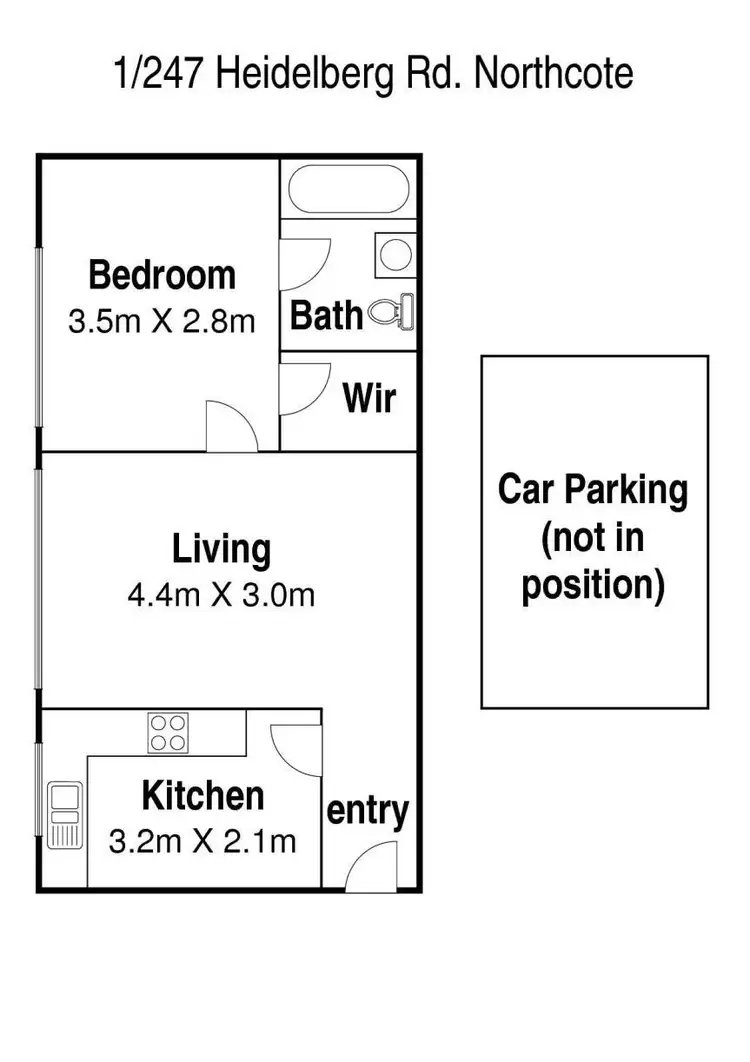 Floorplan of Homely apartment listing, 1/247 Heidelberg Road, Northcote VIC 3070