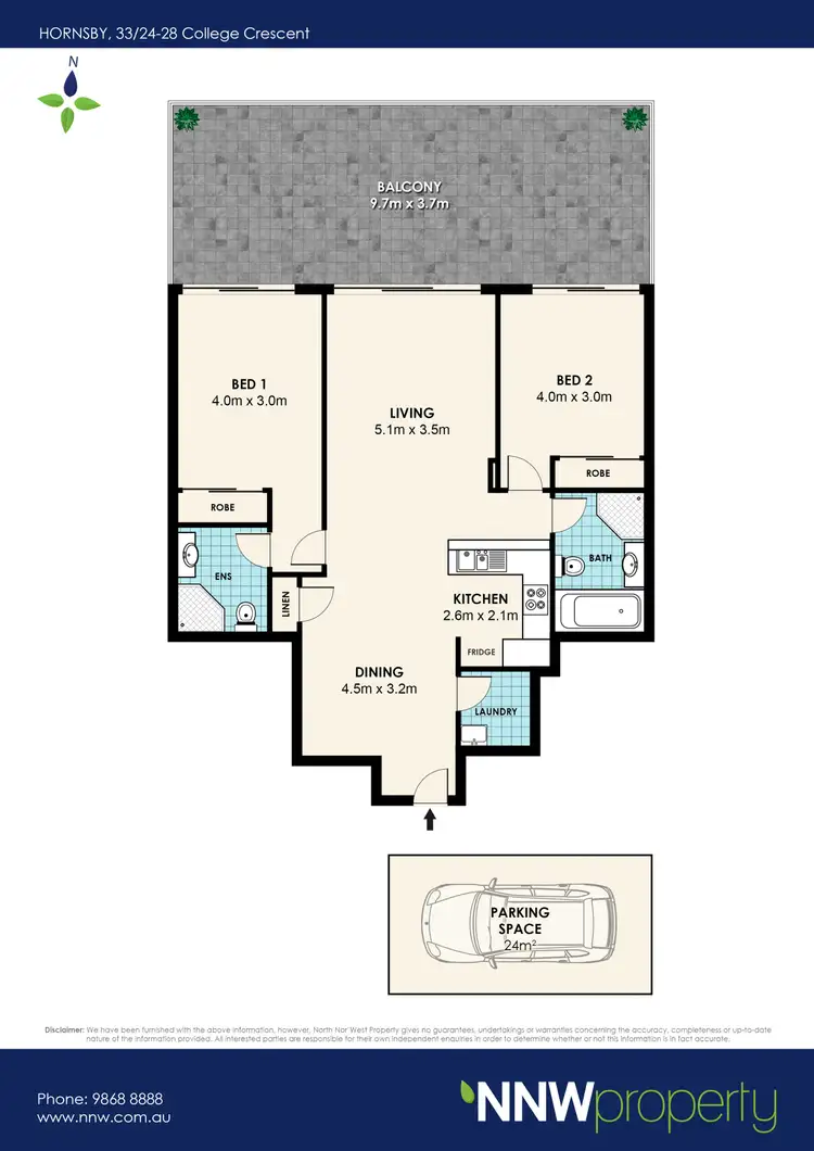 Floorplan of Homely unit listing, 33/24-28 College Crescent, Hornsby NSW 2077