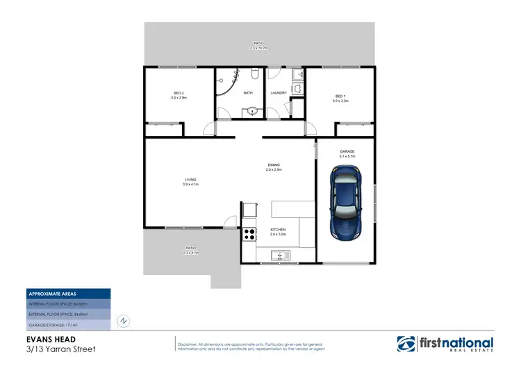 Floorplan of Homely unit listing, 3/13 Yarran Street, Evans Head NSW 2473