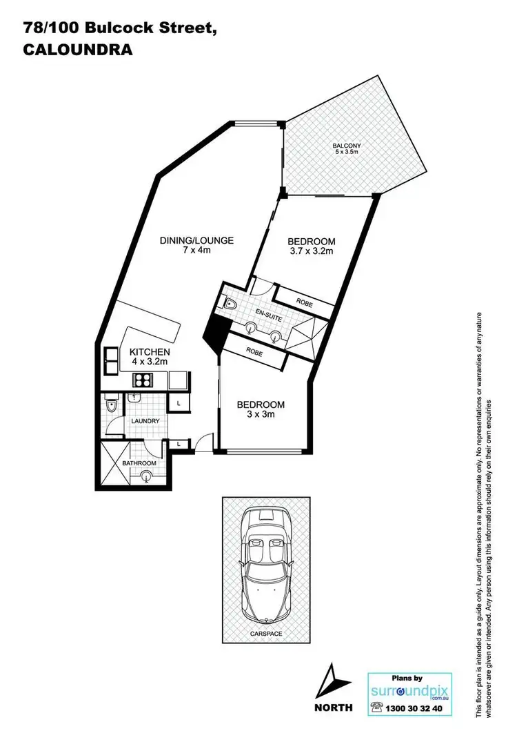 Floorplan of Homely unit listing, 78/100 Bulcock Street, Caloundra QLD 4551