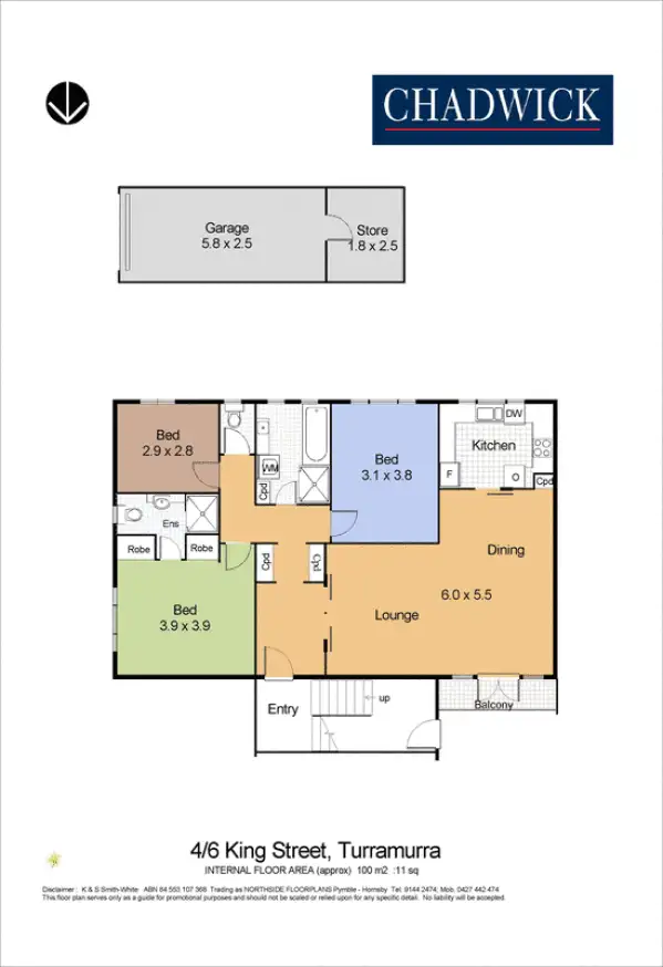 Floorplan of Homely unit listing, 4/6 King Street, Turramurra NSW 2074