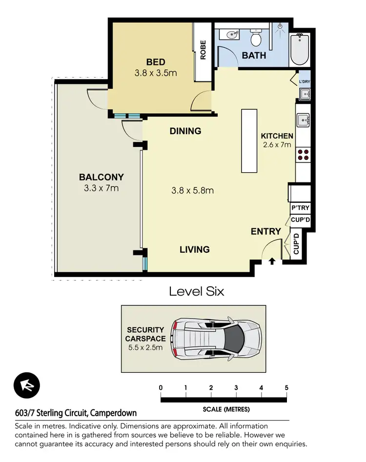 Floorplan of Homely apartment listing, 603/7 Sterling Circuit, Camperdown NSW 2050