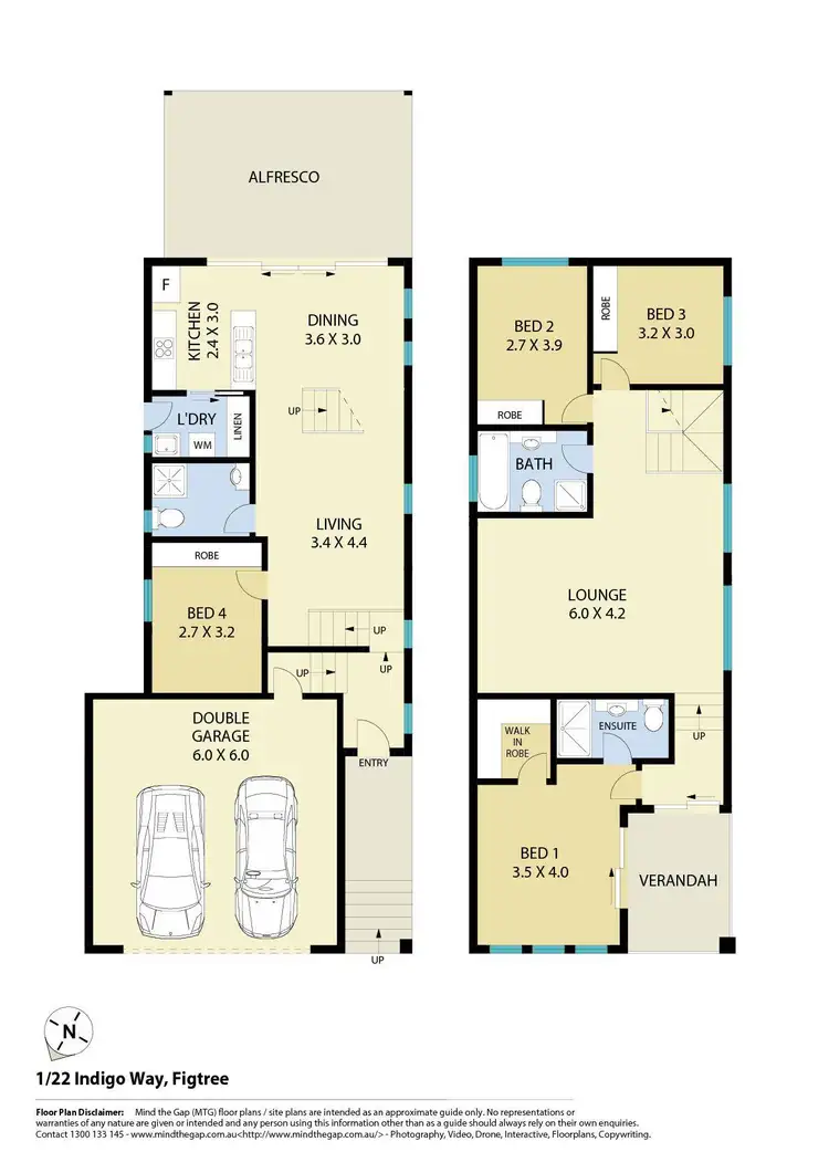 Floorplan of Homely townhouse listing, 1/22 Indigo Way, Figtree NSW 2525