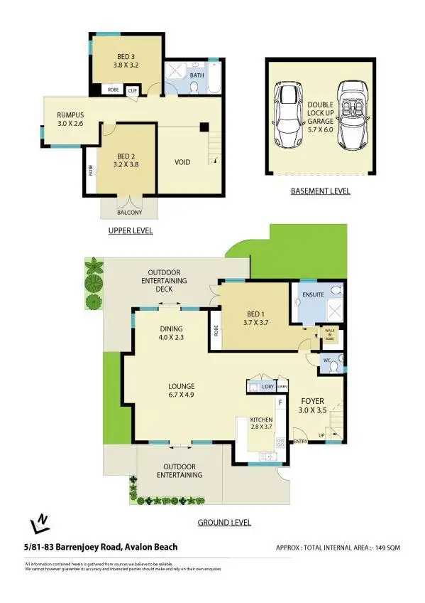 Floorplan of Homely townhouse listing, 5/81-83 Avalon Parade, Avalon Beach NSW 2107
