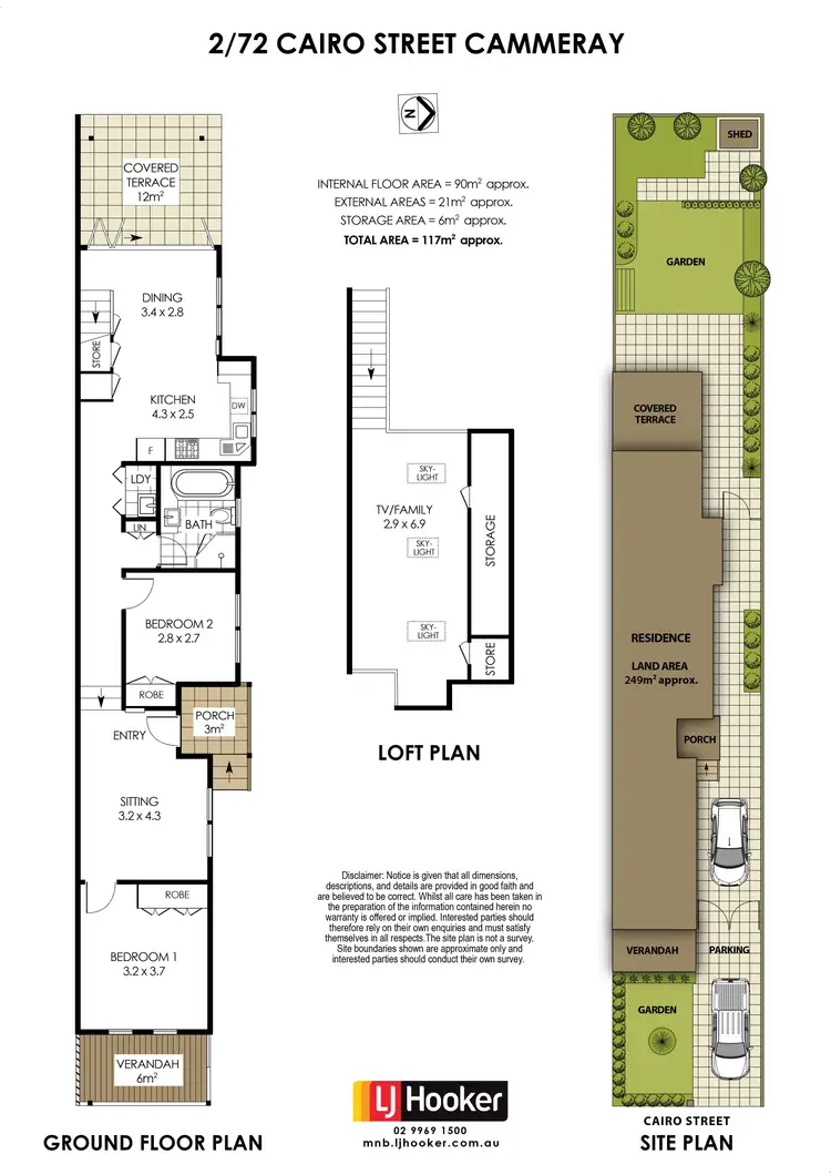 Floorplan of Homely semi-detached listing, 2/72 Cairo Street, Cammeray NSW 2062