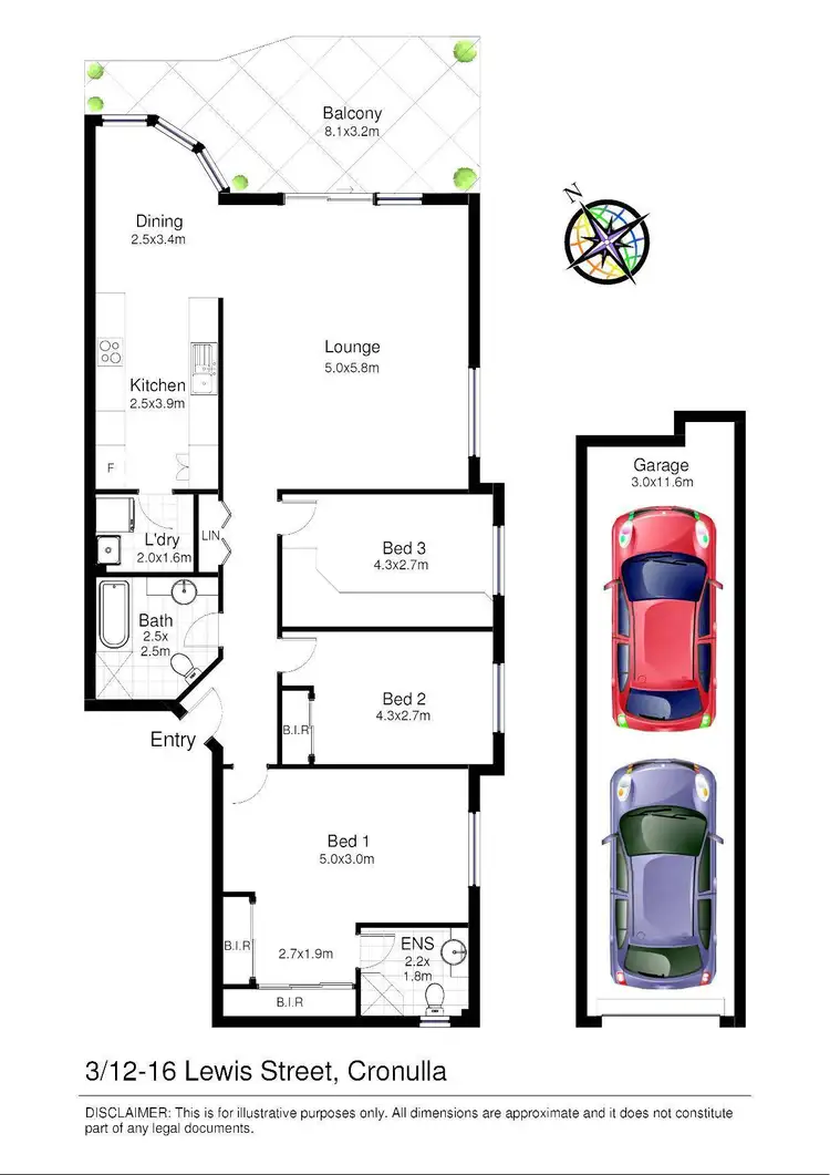 Floorplan of Homely unit listing, 3/12-16 Lewis Street, Cronulla NSW 2230