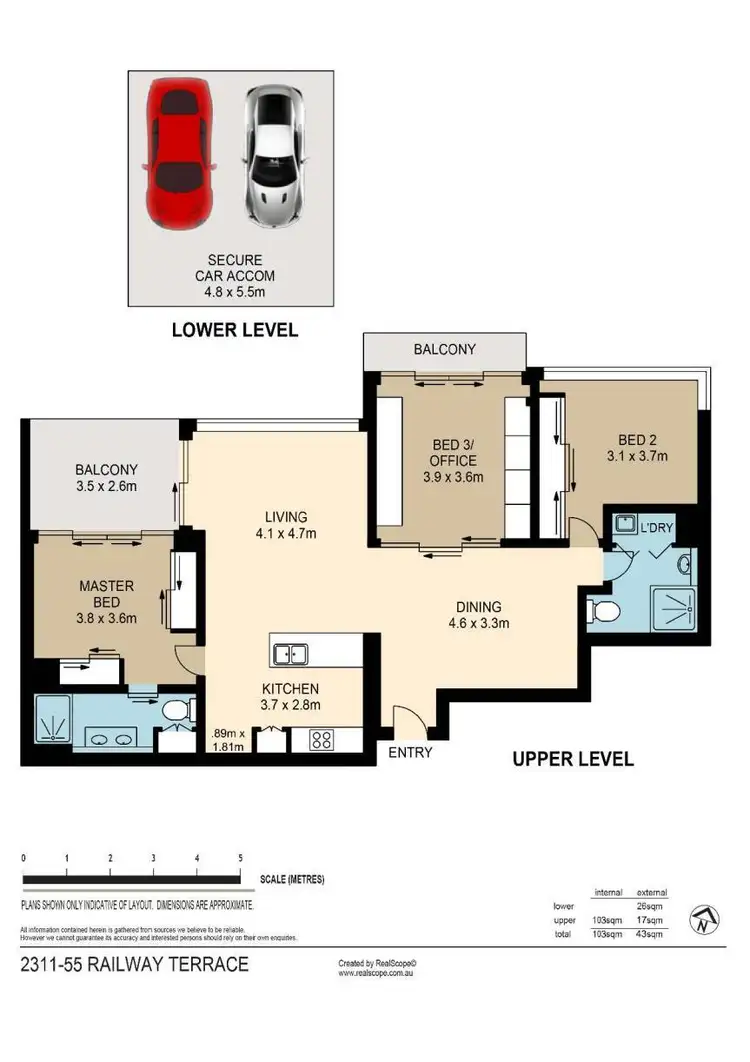 Floorplan of Homely apartment listing, 2311/55 Railway Terrace, Milton QLD 4064