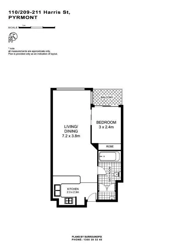 Floorplan of Homely apartment listing, 110/209 Harris Street, Pyrmont NSW 2009