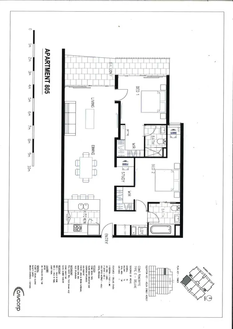 Floorplan of Homely apartment listing, 805/53 Wyandra Street, Teneriffe QLD 4005