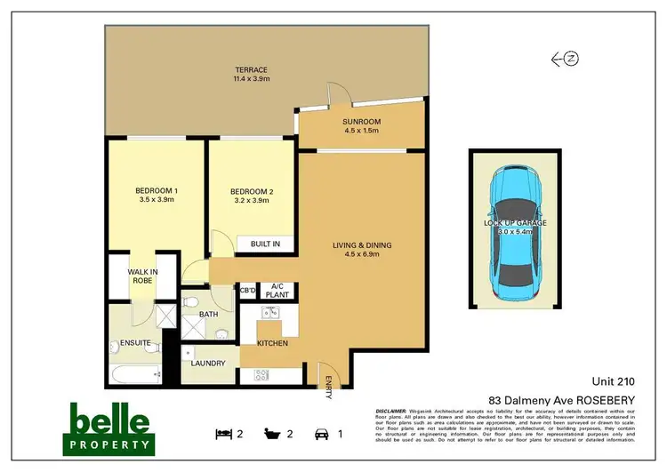 Floorplan of Homely apartment listing, Unit 210/83-93 Dalmeny Avenue, Rosebery NSW 2018