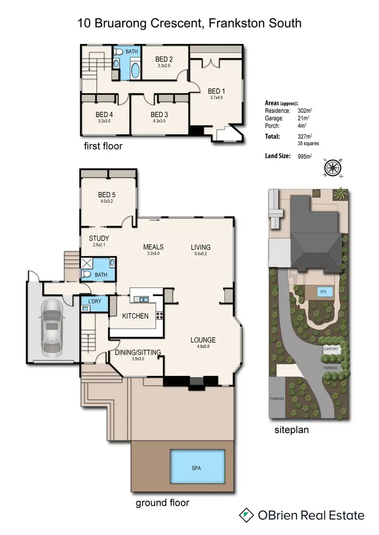 Floorplan of Homely house listing, 10 Bruarong Crescent, Frankston South VIC 3199