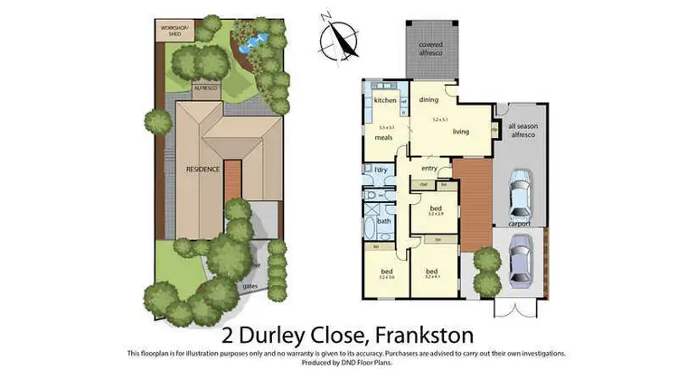 Floorplan of Homely house listing, 2 Durley Close, Frankston VIC 3199