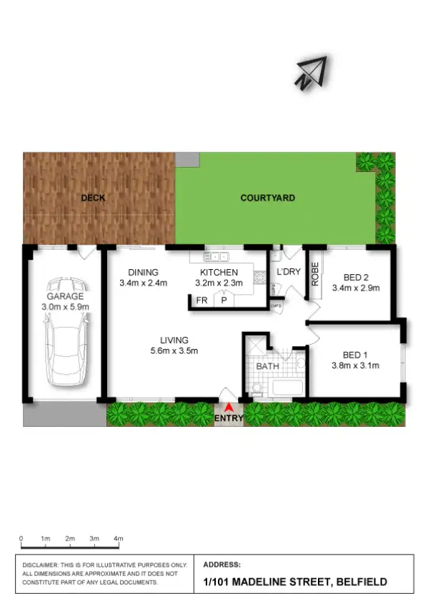 Floorplan of Homely villa listing, 1/101 Madeline Street, Belfield NSW 2191