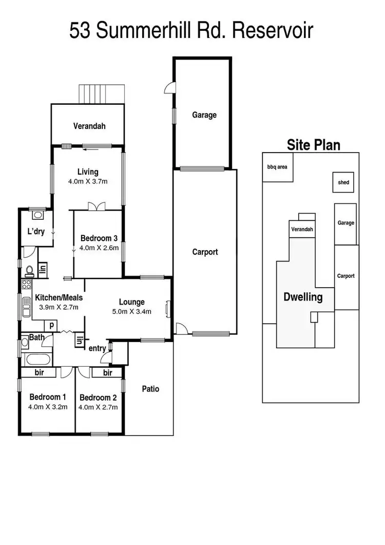 Floorplan of Homely house listing, 53 Summerhill Road, Reservoir VIC 3073