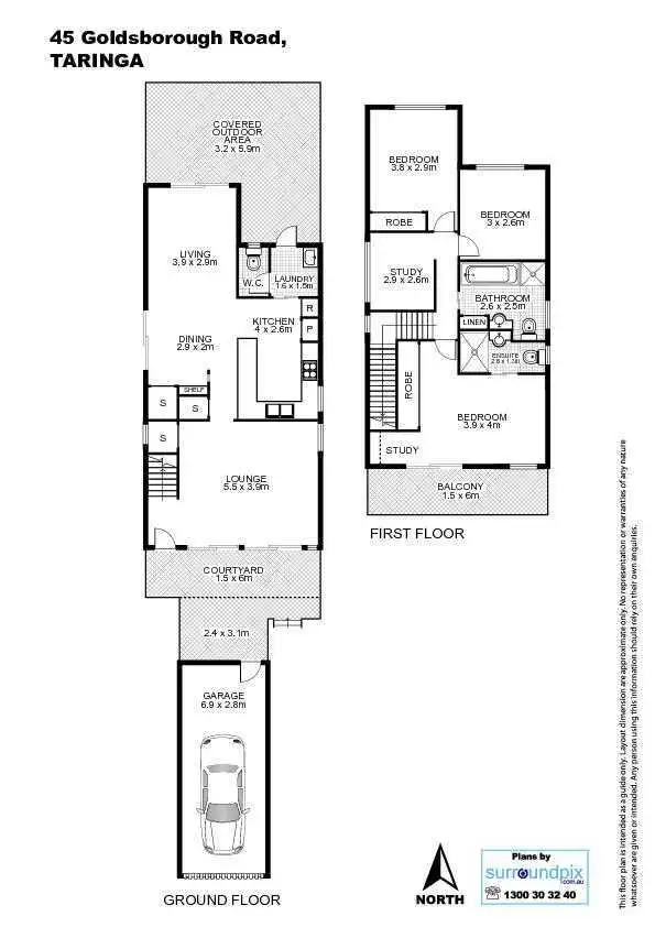 Floorplan of Homely house listing, 45 Goldsbrough Road, Taringa QLD 4068