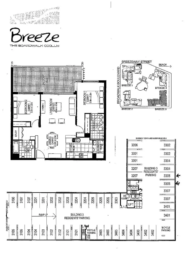 Floorplan of Homely unit listing, 3305/27 Boardwalk Boulevard, Mount Coolum QLD 4573