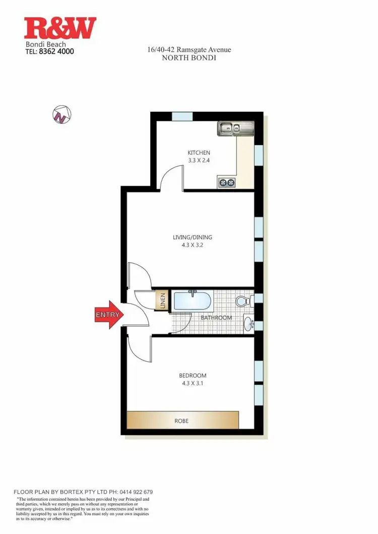 Floorplan of Homely apartment listing, 16/40-42 Ramsgate Avenue, North Bondi NSW 2026