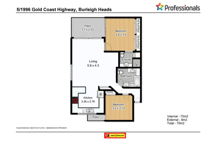 Floorplan of Homely unit listing, 5/1996 Gold Coast Highway, Miami QLD 4220