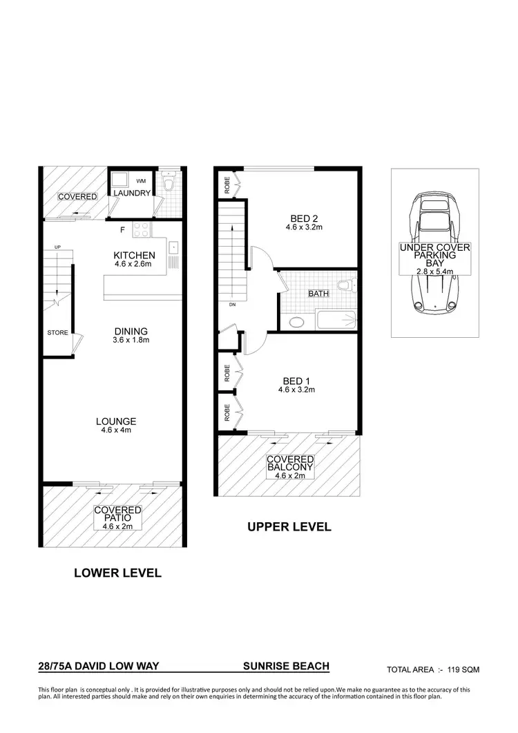 Floorplan of Homely unit listing, 28/75 David Low Way, Sunrise Beach QLD 4567