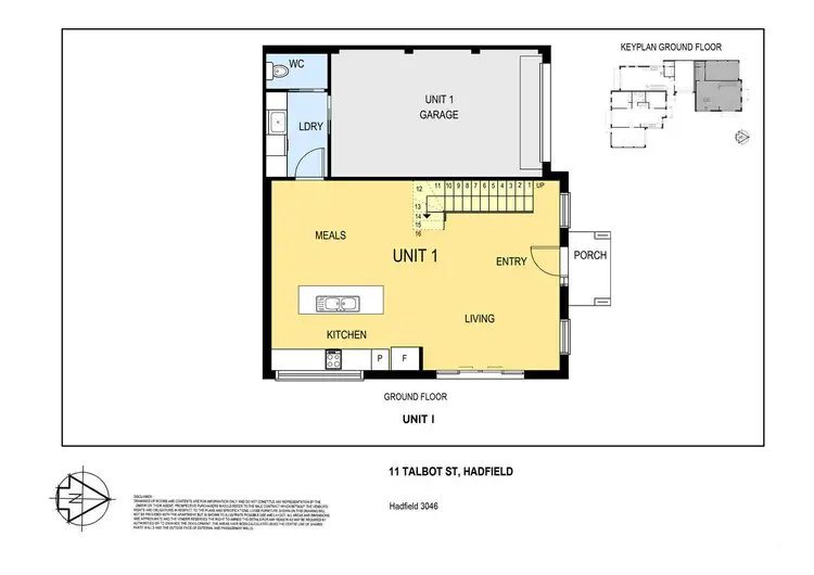 Floorplan of Homely townhouse listing, 1/11 Talbot Street, Hadfield VIC 3046
