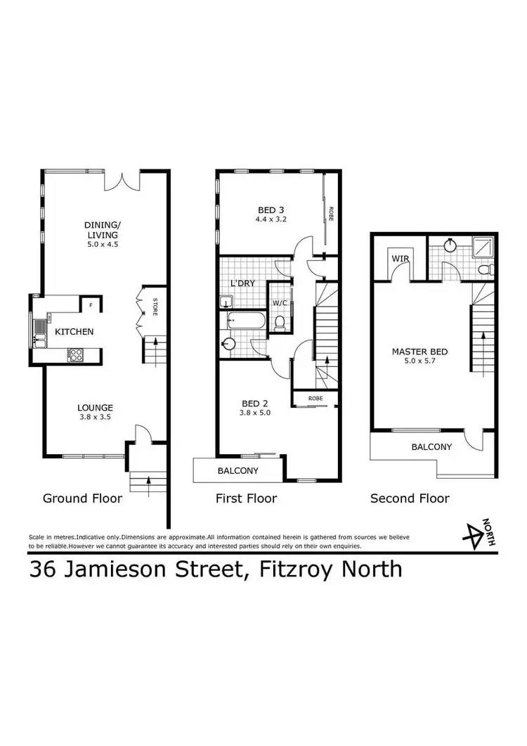 Floorplan of Homely townhouse listing, 36 Jamieson Street, Fitzroy North VIC 3068