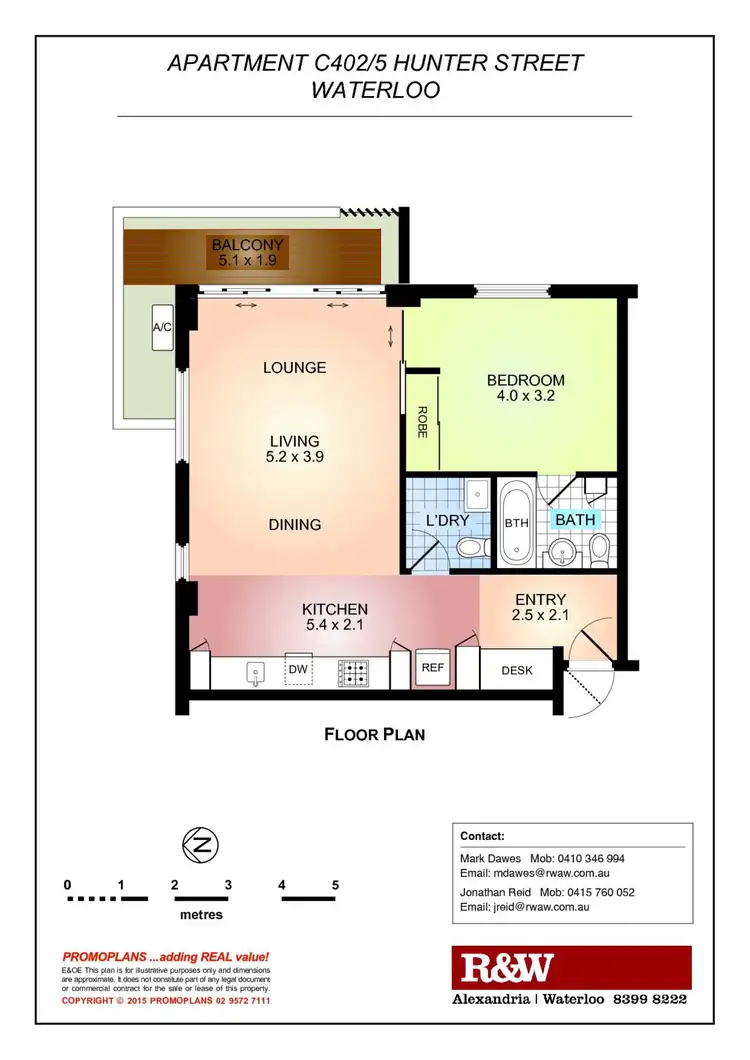 Floorplan of Homely apartment listing, C402/5 Hunter Street, Waterloo NSW 2017