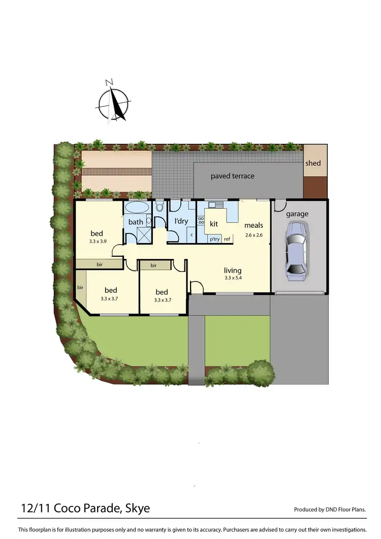 Floorplan of Homely unit listing, 12/11 Coco Parade, Skye VIC 3977