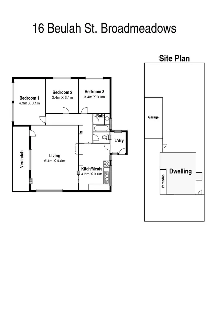 Floorplan of Homely house listing, 16 Beulah Street, Broadmeadows VIC 3047