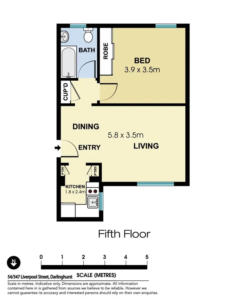 Floorplan of Homely apartment listing, 54/347 Liverpool Street, Darlinghurst NSW 2010