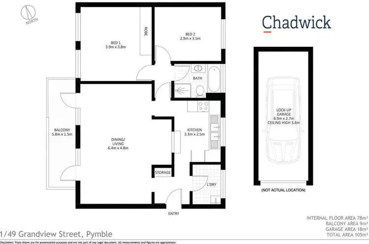 Floorplan of Homely apartment listing, 1/49 Grandview Street, Pymble NSW 2073
