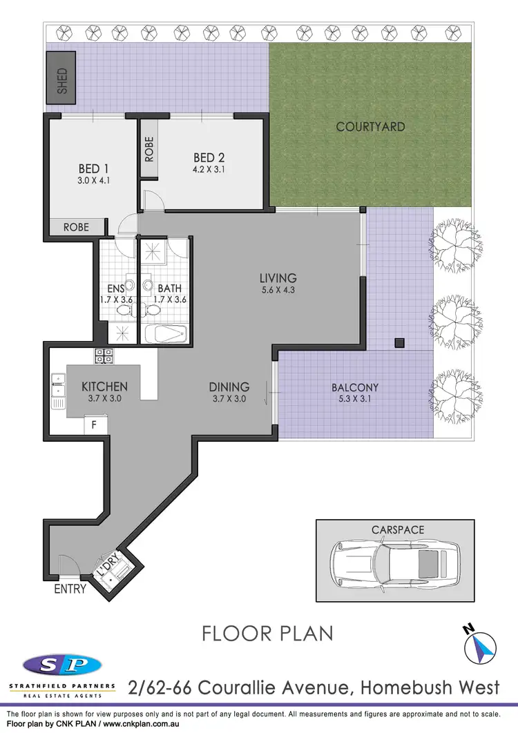 Floorplan of Homely apartment listing, 2/66 Courallie Avenue, Homebush West NSW 2140